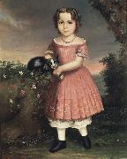 unknow artist, Portrait of a Child Holding a Cat